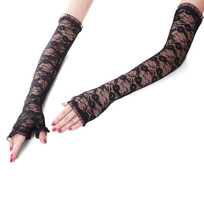 

Summer semi - lace sunscreen gloves elbow drive anti - UV gloves wedding gloves in the long exposed fingers