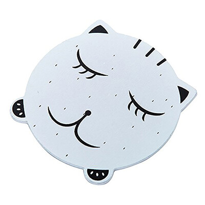 

4pcs Cute Cat Wood Cup Coaster Heat Insulated Dish Pad Table Placemat Dining Kitchen Gadget