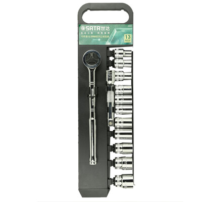 

Jingdong Supermarket Shida SATA 09525 13 sets of auto repair tools set 125mm series fast ratchet wrench socket set socket wrench repair tools