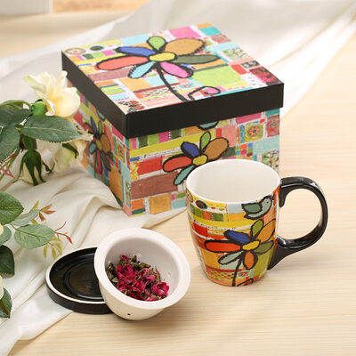 

A Ting Ceramic cup tea tea cup cover creative combination printing gift box