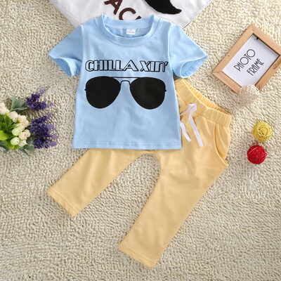 

0-5Y Toddler Baby Kids Boys T-shirt Top + Long Pants Outfits Clothes Set Summer