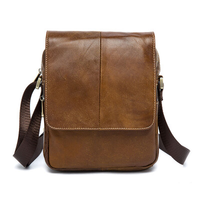 

DALFR Genuine Leather Crossbody Bags Fashion Shoulder Bags 12 Inch Cowhide Messenger Bag Waterproof Bags for Men