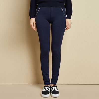 

Semir Leggings fall women simple&simple color Slim was thin casual long pants Korean version of the ladies wild tide 10315210500 treasure blue M