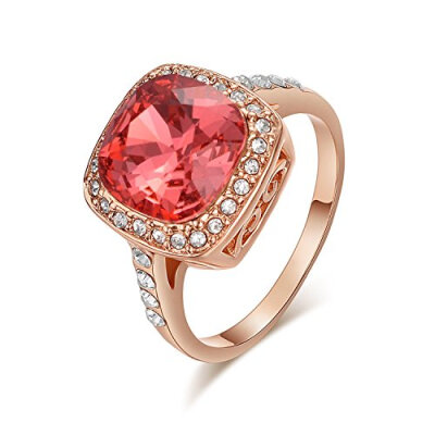 

Yoursfs Red Statement Rings Women Fashion Crystal Jewelry Bling Cocktail Ring Gift