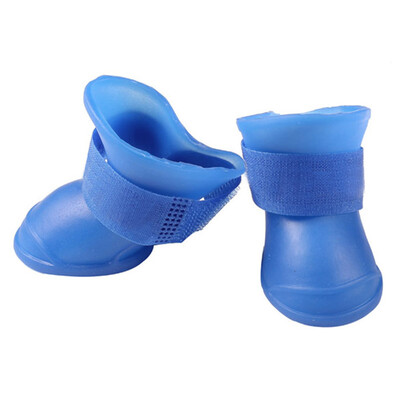 

4PCS/set Lovely Dog Shoes Puppy Candy Colors Rubber Boots Waterproof Pet Rain Shoes Size /M/L