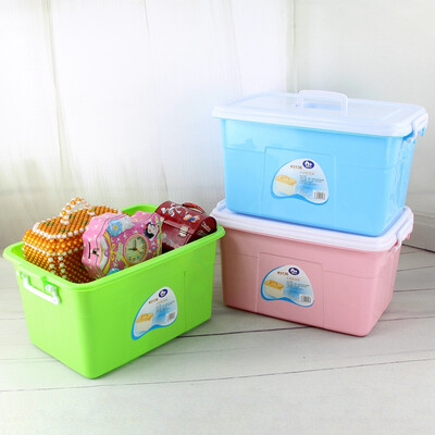 

Home life A 6L plastic portable handy debris storage box storage box blue powder green three only 3138