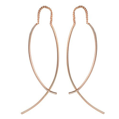 

Yoursfs Threader Earrings,18K White/Gold Plated Women Jewelry,Fashion Cocktail Dangle Earrings,Unique Curve Thin Twist Shaped Drop