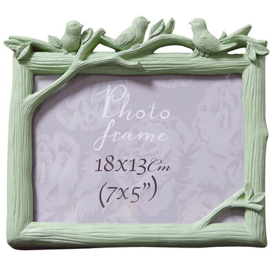 

Huajian set photo frame wedding photo dedicated photo studio set up creative gift bird language 7 inch cross section bean blue