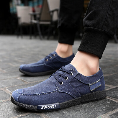 

2017 Autumn Non-leather Casual Shoes Canvas Rubber Men Shoes Breathable Gumshoe Designer Male Footwear Denim Plimsolls