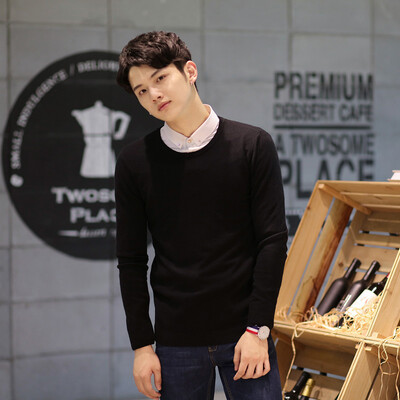 

2017 autumn new men 's sweater casual round neck sweater as gift for men