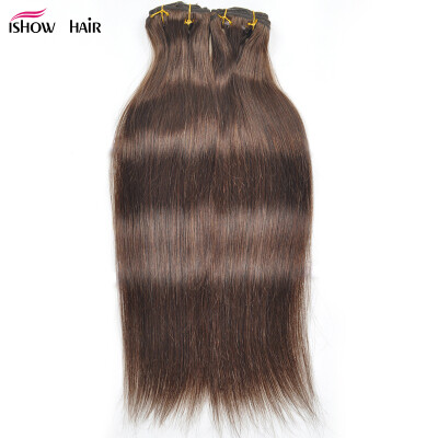 

2017 New Arrival Ishow Hair #2 Dark Brown Right Normal Brazilian Human Hair 18-22 Inch 7 Pcs /lot Clip In Human Hair Extensions
