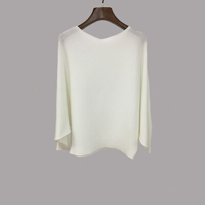 

2017 autumn and winter new bat sleeves knitting stopper loose collar collar shirt