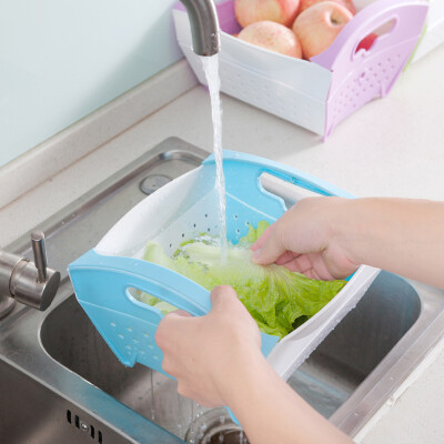 

Kitchen Tool Drain Basket Accessories Fruit Vegetable Wash Foldable Storage Baskets B11