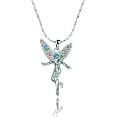 

Yoursfs® 18K White Gold Plated Tinker bell Pandent Necklaces Use Multi Austrian Crystal Fashion Jewelry