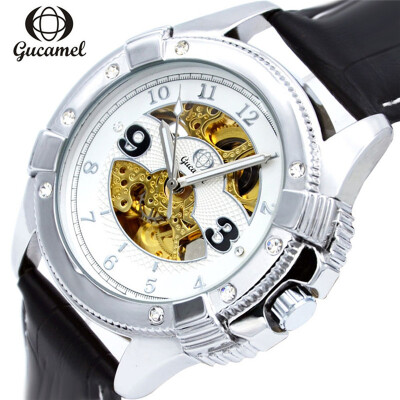 

GUCAMEL Fashion Men Business Mechanical Watch Luxury Full Steel Automatic Skeleton Watch