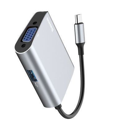 

Baseus Express Type-C Notebook VGA Line Adapter с аудио-портом HD Video Converter Box Box Кабельный телевизор Адаптер для проектора