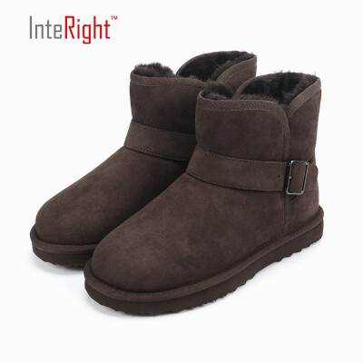 

INTERIGHT fur one warm low tube bare boots snow boots womens boots womens shoes brown 39