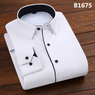 

Business Gentleman Men Long Sleeve Solid Color Shirt Winter Silm Fit Keep Warm Thicker