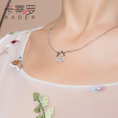 

Katie Luo 925 silver necklace ladies five-pointed star pendant simple Japanese&Korean clavicle chain birthday gift