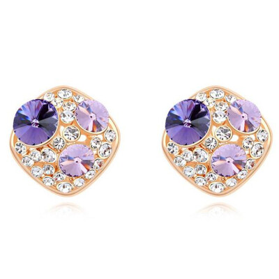 

Austrian Crystal Round Geometric Stud Earrings Fashion Jewelry Womens Accessories Anniversary Gift .16694