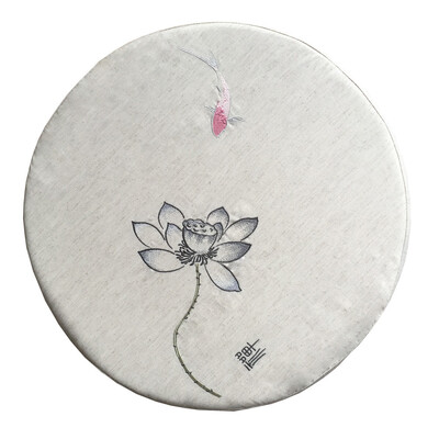 

Nobildonna Embroidery Lotus Linen Round 555510cm Chinese Character Meditation Mat Tatami Futon Cushion Floor Cushions