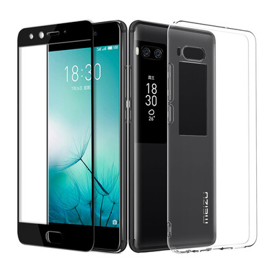 

【Shell film set】 ESCASE MEIZU PRO7 phone shell / Meizu PRO7 tempered film full screen black Meizu all-inclusive drop shatter-resistant shell / transparent protective cover