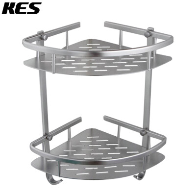

KES A4022B Aluminum Bathroom 2-Tier Corner Shelf Basket Wall Mounted, Silver Sand Sprayed