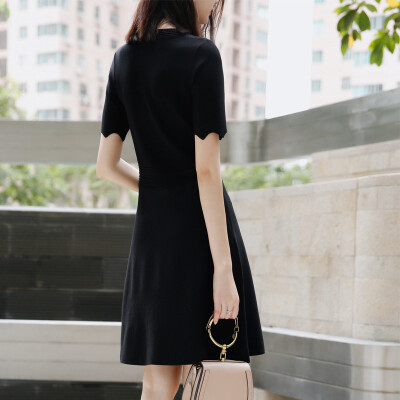 

High - end women 's high - quality knitted dress female summer stretch Slim was thin temperament A word skirt