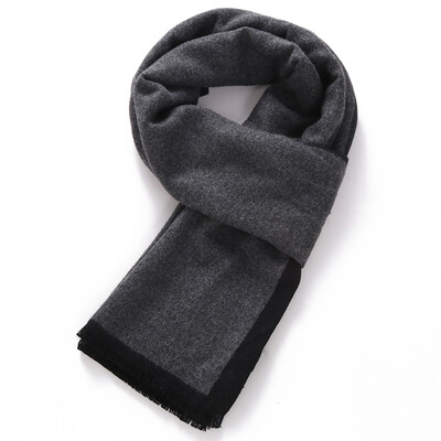 

Dusena DUSENNA scarf male winter warm long section of the business striped winter scarf men short scarf black