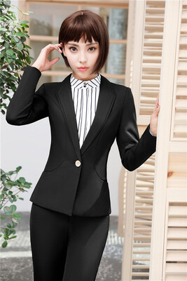 

Elegant Blue Slim Fashion Formal Blazers Long Sleeve Autumn Winter Jackets Coat For Ladies Office Female Tops Outwear Clothes