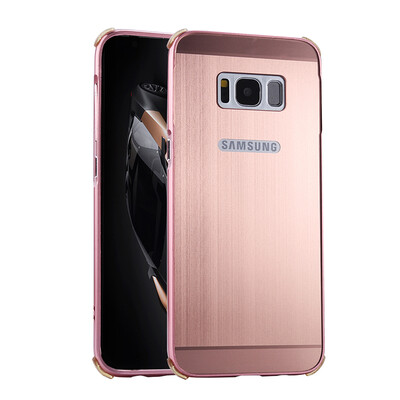 

Роскошный чехол для Samsung Galaxy S8 Алюминиевый бампер + акриловая панель Назад Глянцевая обложка для Samsung S8