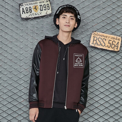 

Semir Jackets Male 2017 Fall New Baseball Men Men Collar Split Personality Jacket 12316081316 Flower Gray