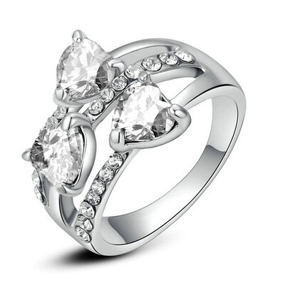 

Yoursfs® 18K White Gold Plated Big Heart Style Rings Use Austrian Crystal Fashion Jewelry