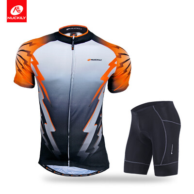 

NUCKILY Men's summer with rear pockets cycling jersey and lycra short set NJ500NS361