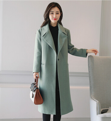 

Woolen jacket women autumn and winter new loose was thin long students wool woolen coat