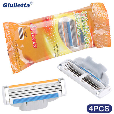 

Giulietta Brand Razor Blade For Men 4 Pieces Stainless Steel Blade 3 Layer Material D3-BL