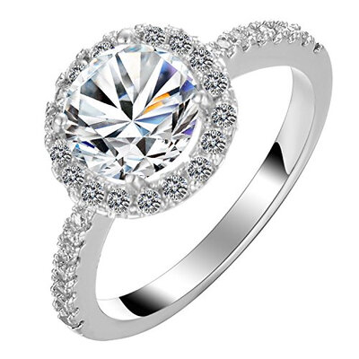

Yoursfs Cubic Zirconia Solitaire Rings For Women Wedding Cocktail 18K White GP Fashion Jewelry