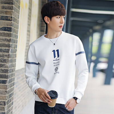 

2017 autumn new men's sweater sets of round neck long loose sleeves t shirt thin section sweater men's tide