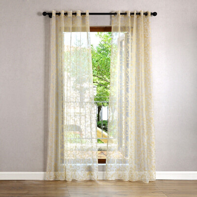 

Stylish Floral Flower Tulle Door Shower Window Curtain Drape Panel Sheer Valance