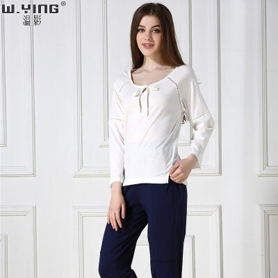 

W.YING spring&autumn women's cotton pajamas set sleepwear lounge long sleeve comfortable Pajama casual homewear&outerwear