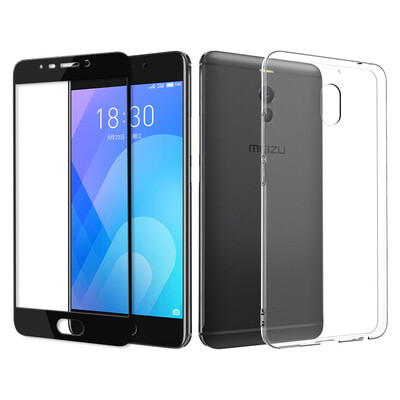 

Membrane Package Meizu charm Blue Note6 mobile phone shell to send full-screen black tempered Meizu phone sets all-inclusive drop-proof series soft shell transparent