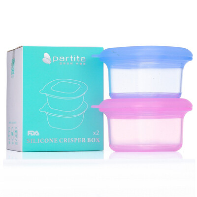 

Variations partita childrens silicone fruit food preservation storage box 100ml2 set crystal red crystal blue sealed fresh can microwave heating Canadian brand