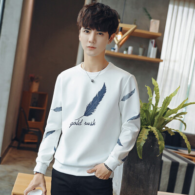 

New autumn t-shirt personalized round neck sweater Slim long sleeve rendering shirt as gift for men