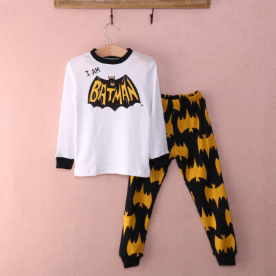 

1Set Baby Kids Boys Batman Long Sleeved Cotton Nightwear Pajamas Set Sleepwear