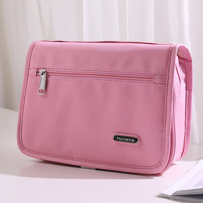 

The man washes the bags&bags the ladies makeup bag