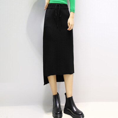

City plus CITYPLUS 2017 autumn and winter new women's fashion in the long section of high waist pants plush skirt skirt CWQZ178558 black L