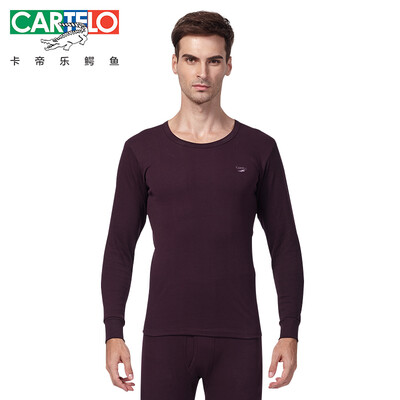 

CARTELO men's cotton fashion casual thin thermal underwear set with round collar