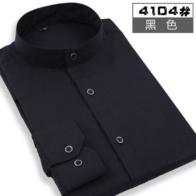 

Business Casual Youth Men Long Sleeve Shirt Spring Autumn Solid Color Silm Fit