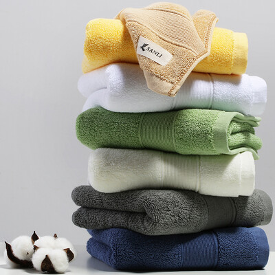 

Sanli combed cotton satin file star hotel thickened towel 1 80 × 150cm cotton soft&comfortable absorbent wrap towel 750 g yellow