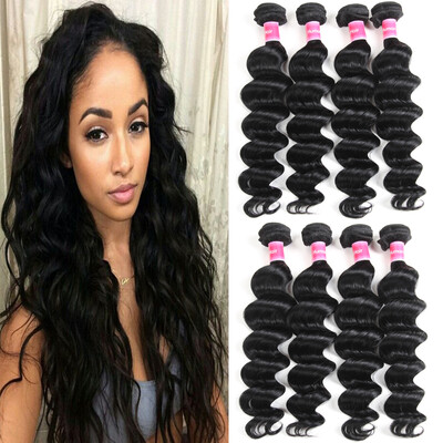 

Fine Plus Brazilian Virgin Hair Loose Wave 4 Bundles 100 Unprocessed Virgin Human Hair Weave Silky Hair Extension Natural color